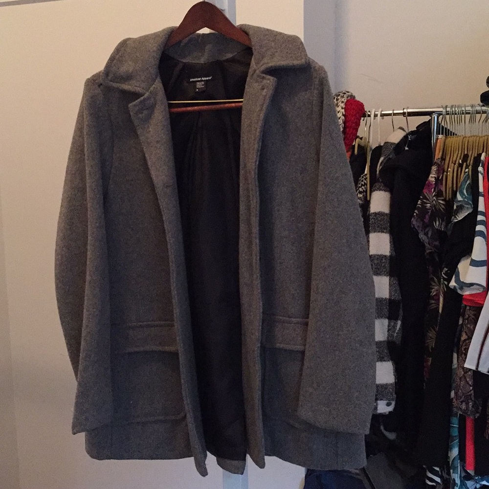 American Apparel Grey Wool Coat